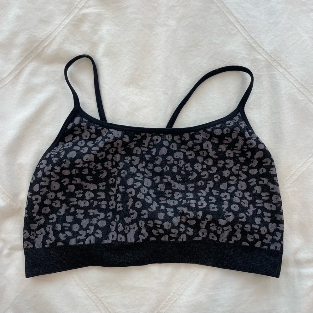 Black Leopard Print Crop Top